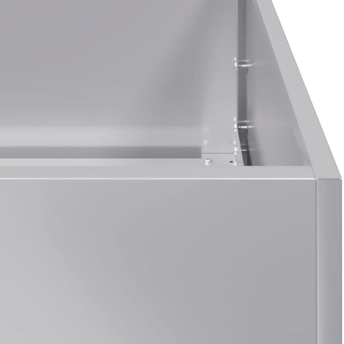 Fioriera-Vaso-Contenitore per Piante 80x80x30 cm in Acciaio Zincato