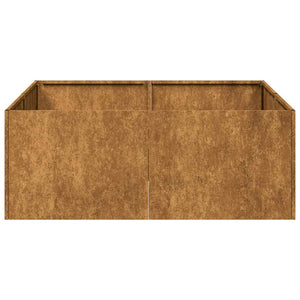 Fioriera-Vaso-Contenitore per Piante Arrugginita 80x80x30 cm in Acciaio Corten