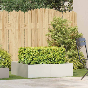 Fioriera-Vaso-Contenitore per Piante Bianca 100x100x30 cm in Acciaio