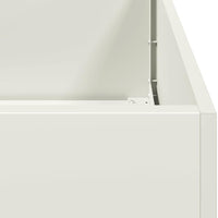 Fioriera-Vaso-Contenitore per Piante Bianca 100x100x30 cm in Acciaio