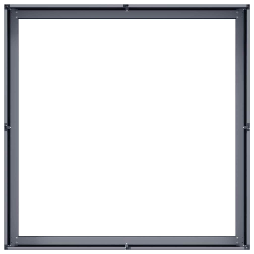 Fioriera-Vaso-Contenitore per Piante Antracite 100x100x30 cm in Acciaio