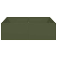 Fioriera Verde Oliva 100x100x30 cm in Acciaio 860811