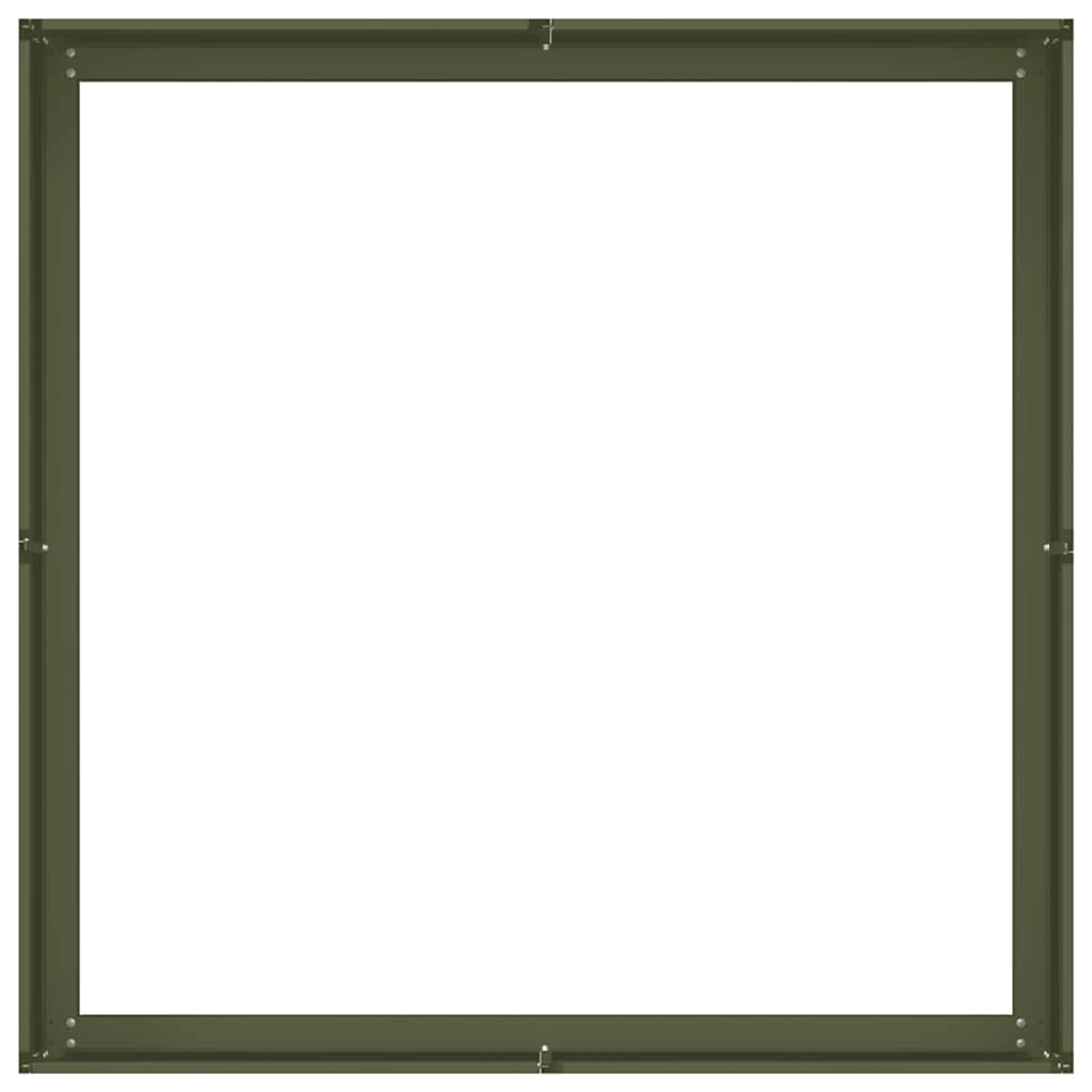 Fioriera Verde Oliva 100x100x30 cm in Acciaio 860811