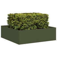 vidaXL Fioriera Verde Oliva 100x100x30 cm in Acciaio