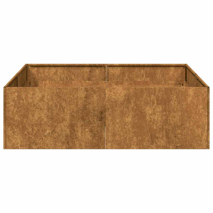 Fioriera Arrugginita 100x100x30 cm in Acciaio Corten 860814