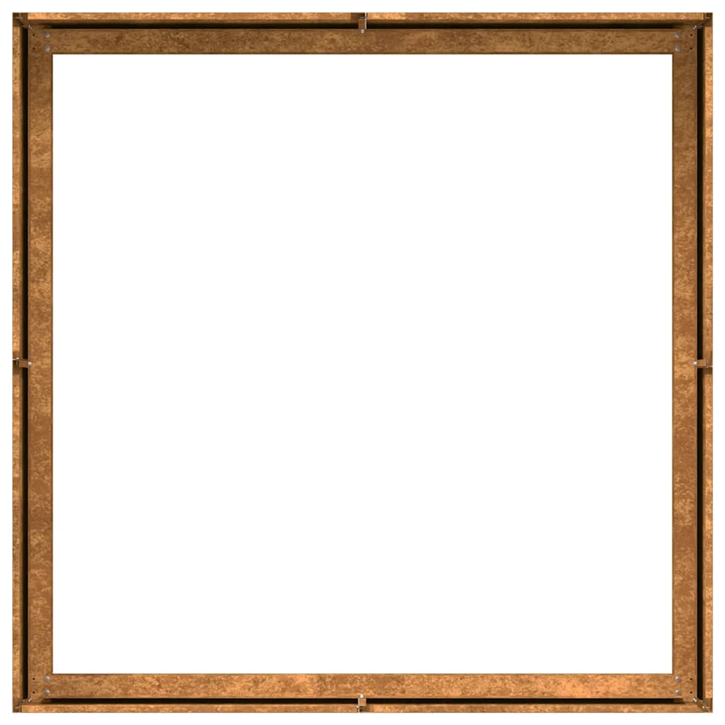 Fioriera Arrugginita 100x100x30 cm in Acciaio Corten 860814