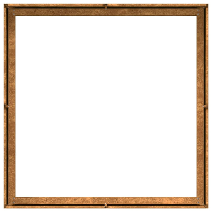 Fioriera-Vaso-Contenitore per Piante Arrugginita 100x100x30 cm in Acciaio Corten