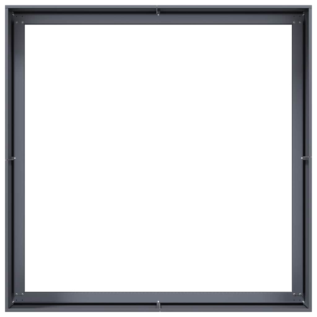 Fioriera-Vaso-Contenitore per Piante Antracite 100x100x40 cm in Acciaio