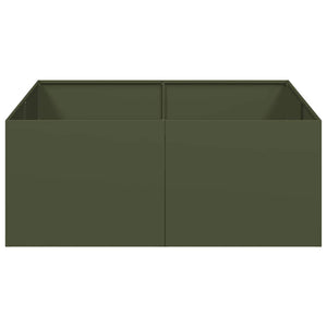 Fioriera Verde Oliva 100x100x40 cm in Acciaio 860818