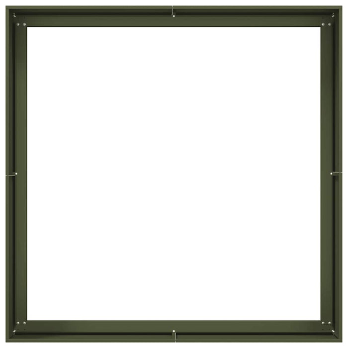 Fioriera Verde Oliva 100x100x40 cm in Acciaio 860818