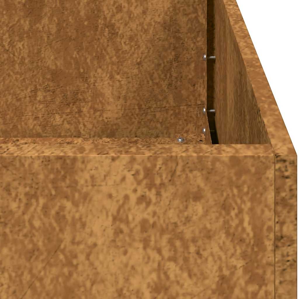 Fioriera-Vaso-Contenitore per Piante Arrugginita 100x100x40 cm in Acciaio Corten