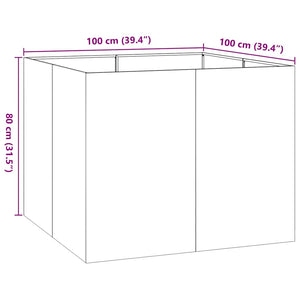 vidaXL Fioriera Bianca 100x100x80 cm in Acciaio