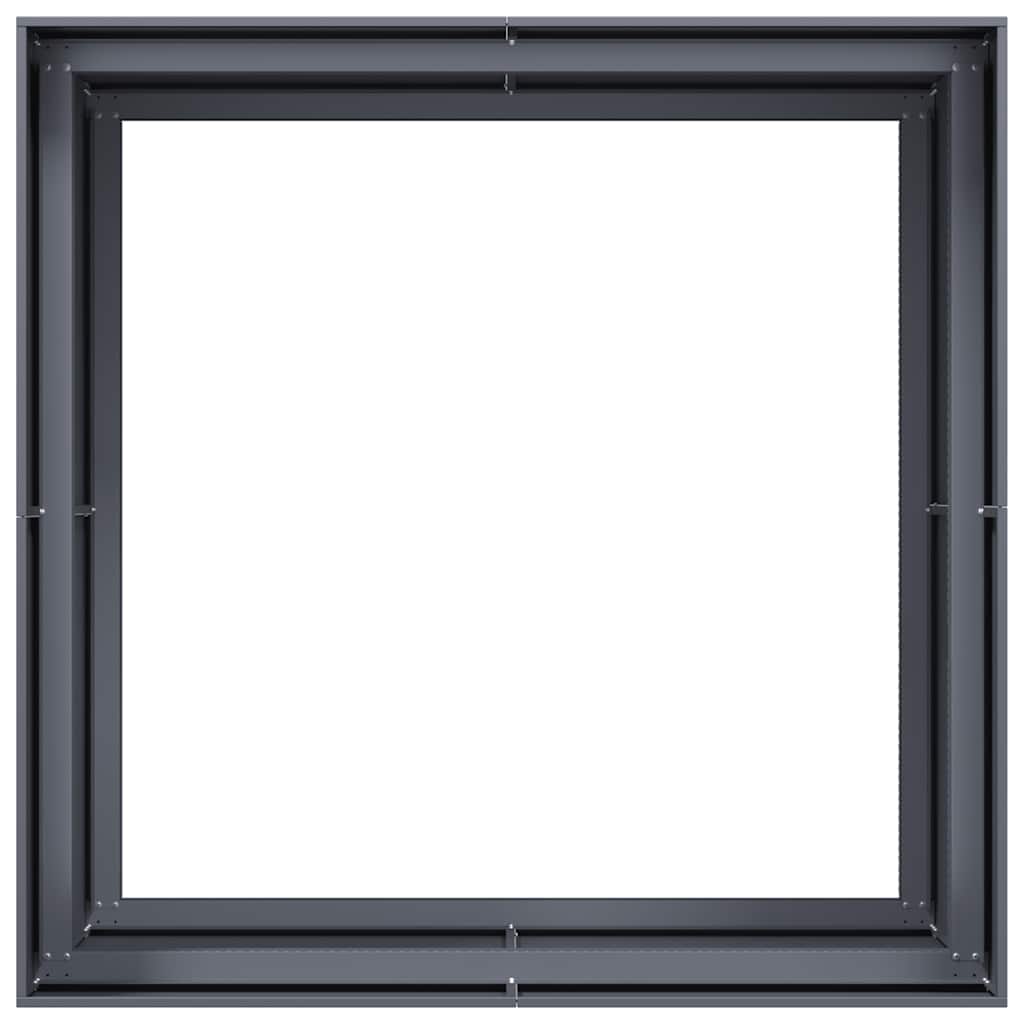 Fioriera-Vaso-Contenitore per Piante Antracite 100x100x80 cm in Acciaio