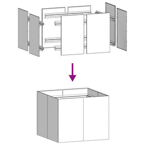 Fioriera-Vaso-Contenitore per Piante Antracite 100x100x80 cm in Acciaio