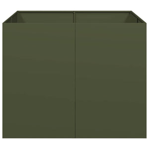 Fioriera Verde Oliva 100x100x80 cm in Acciaio