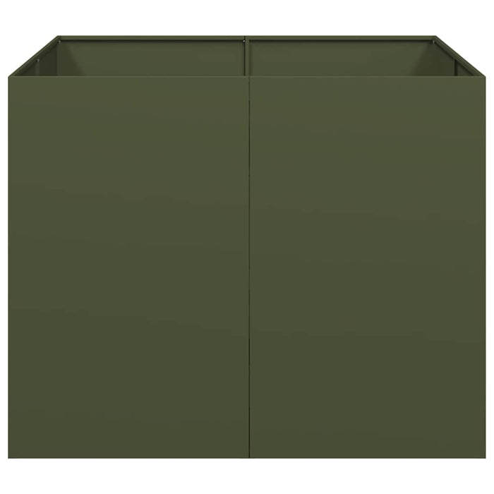 Fioriera Verde Oliva 100x100x80 cm in Acciaio