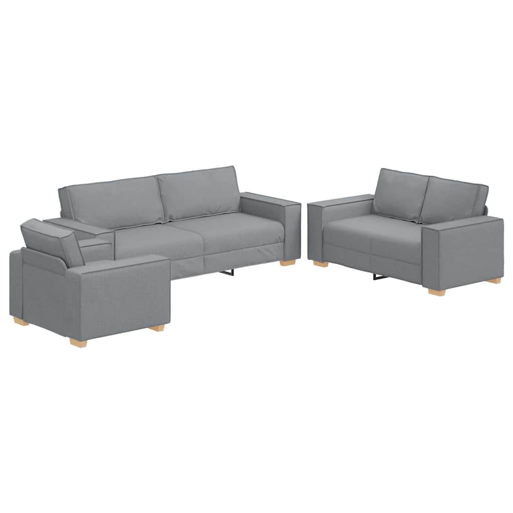 Set di divani con cuscino 3 pcs Grigio 220 x 78 x 84 cm Tessuto 3324609