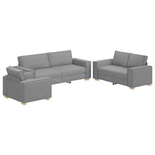 Set di divani con cuscino 3 pcs Grigio 220 x 78 x 84 cm Tessuto 3324609