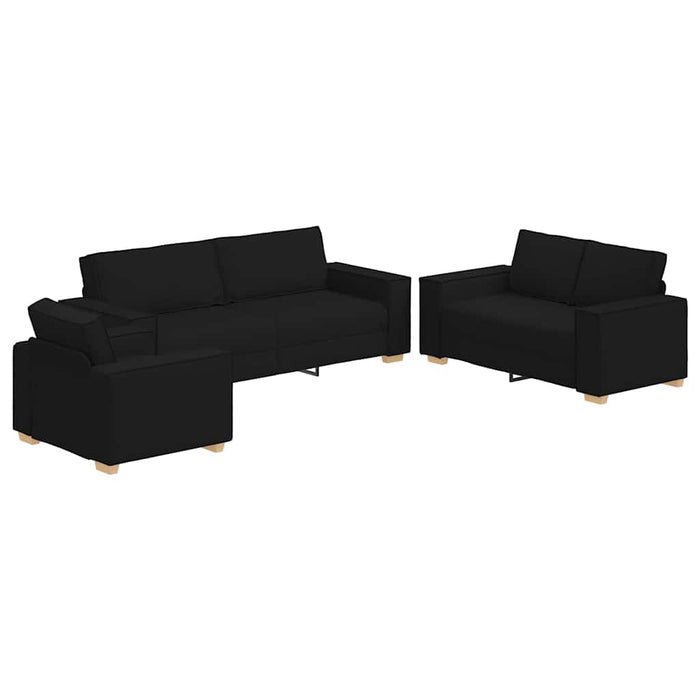 Set di divani con cuscino 3 pcs Nero 220 x 78 x 84 cm Tessuto 3324611