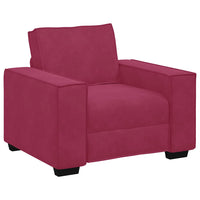Set di Divani 3 pz con Cuscini Rosso Vino in Velluto 3324622