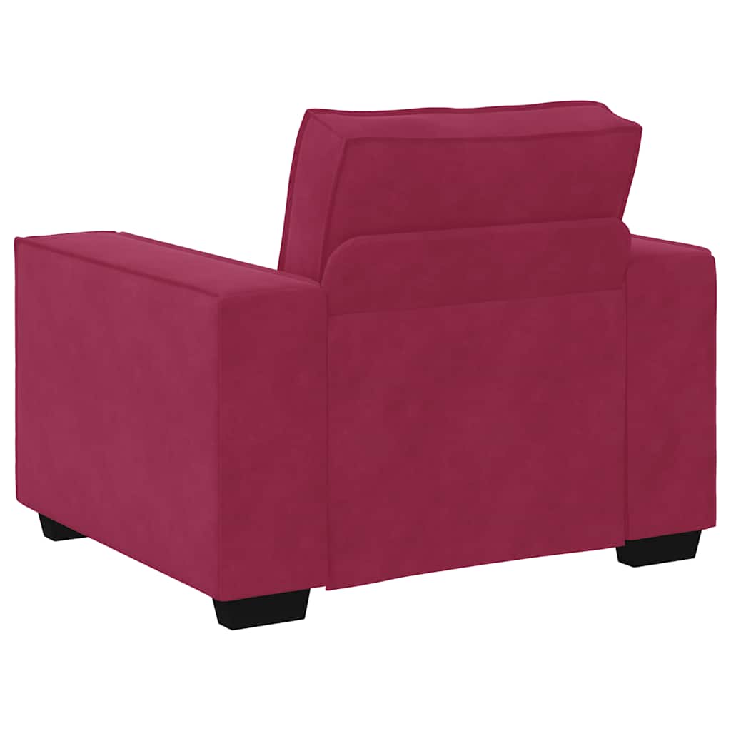 Set di Divani 3 pz con Cuscini Rosso Vino in Velluto 3324622