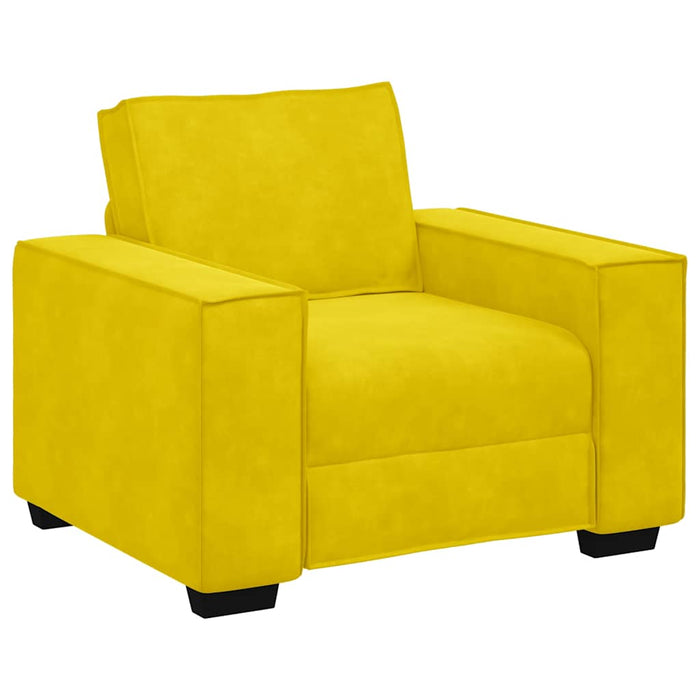 Set di Divani 3 pz con Cuscini giallo in Velluto