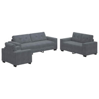 Set di divani con cuscino 3 pcs Grigio 221 x 78 x 80 cm Velluto 3324640