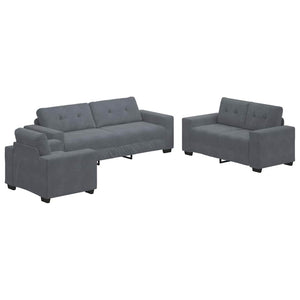 Set di divani con cuscino 3 pcs Grigio 221 x 78 x 80 cm Velluto 3324640