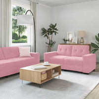 vidaXL Set di divani con cuscino 3 pcs Rosa 221 x 78 x 80 cm Velluto