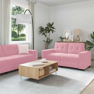 vidaXL Set di divani con cuscino 3 pcs Rosa 221 x 78 x 80 cm Velluto