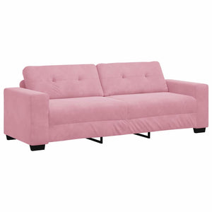 vidaXL Set di divani con cuscino 3 pcs Rosa 221 x 78 x 80 cm Velluto