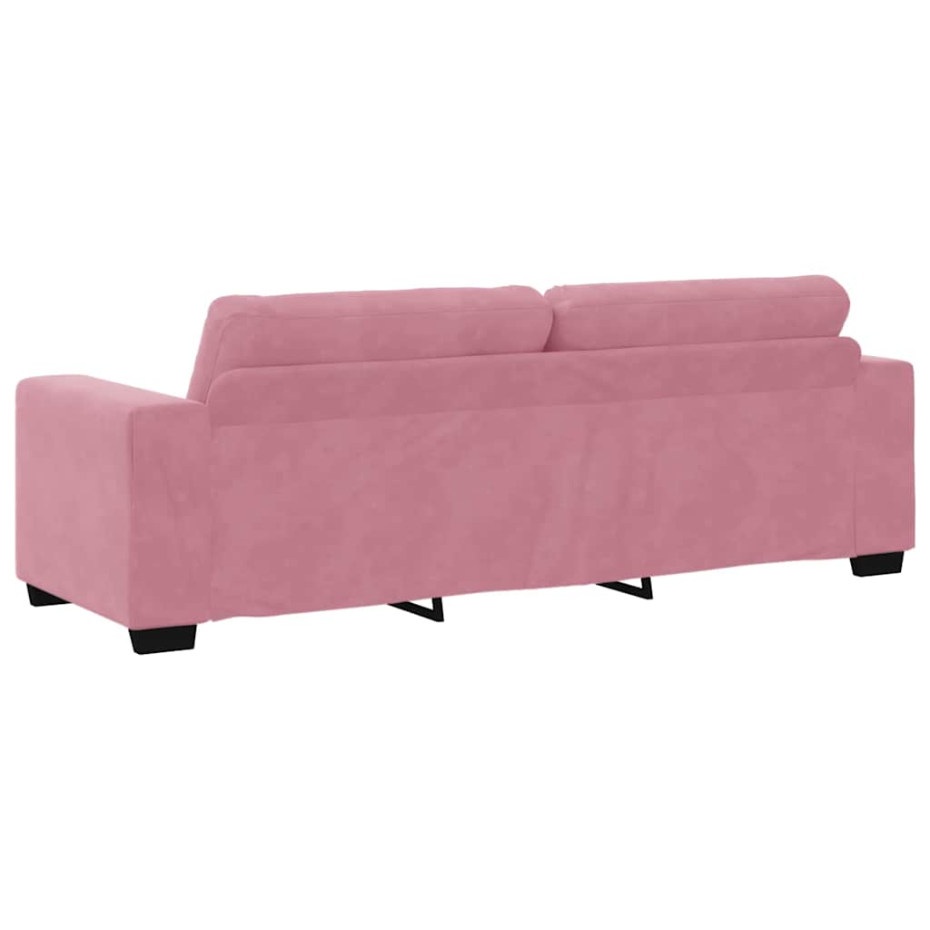 vidaXL Set di divani con cuscino 3 pcs Rosa 221 x 78 x 80 cm Velluto