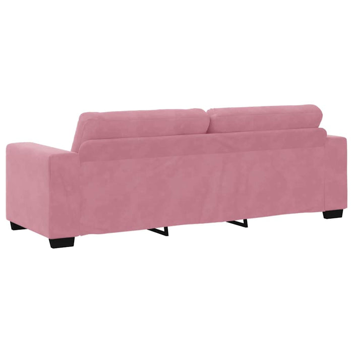 vidaXL Set di divani con cuscino 3 pcs Rosa 221 x 78 x 80 cm Velluto