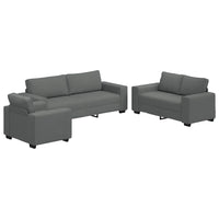 Set di Divani 3 pz con Cuscini Grigio Scuro in Tessuto 3324650