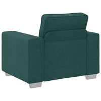 Divano 3 pcs Verde Scuro Tessuto misto lino 3324663