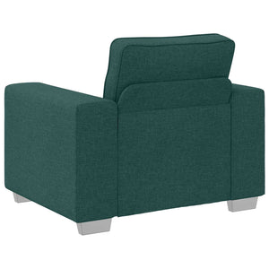 Divano 3 pcs Verde Scuro Tessuto misto lino 3324663