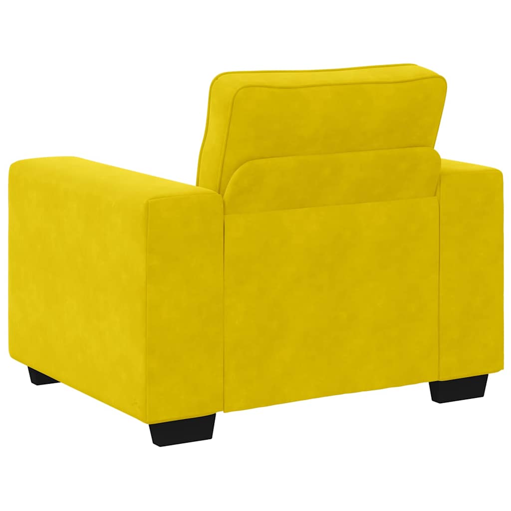 Set di Divani 3 pz con Cuscini giallo in Velluto