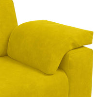Set di Divani 3 pz con Cuscini giallo in Velluto