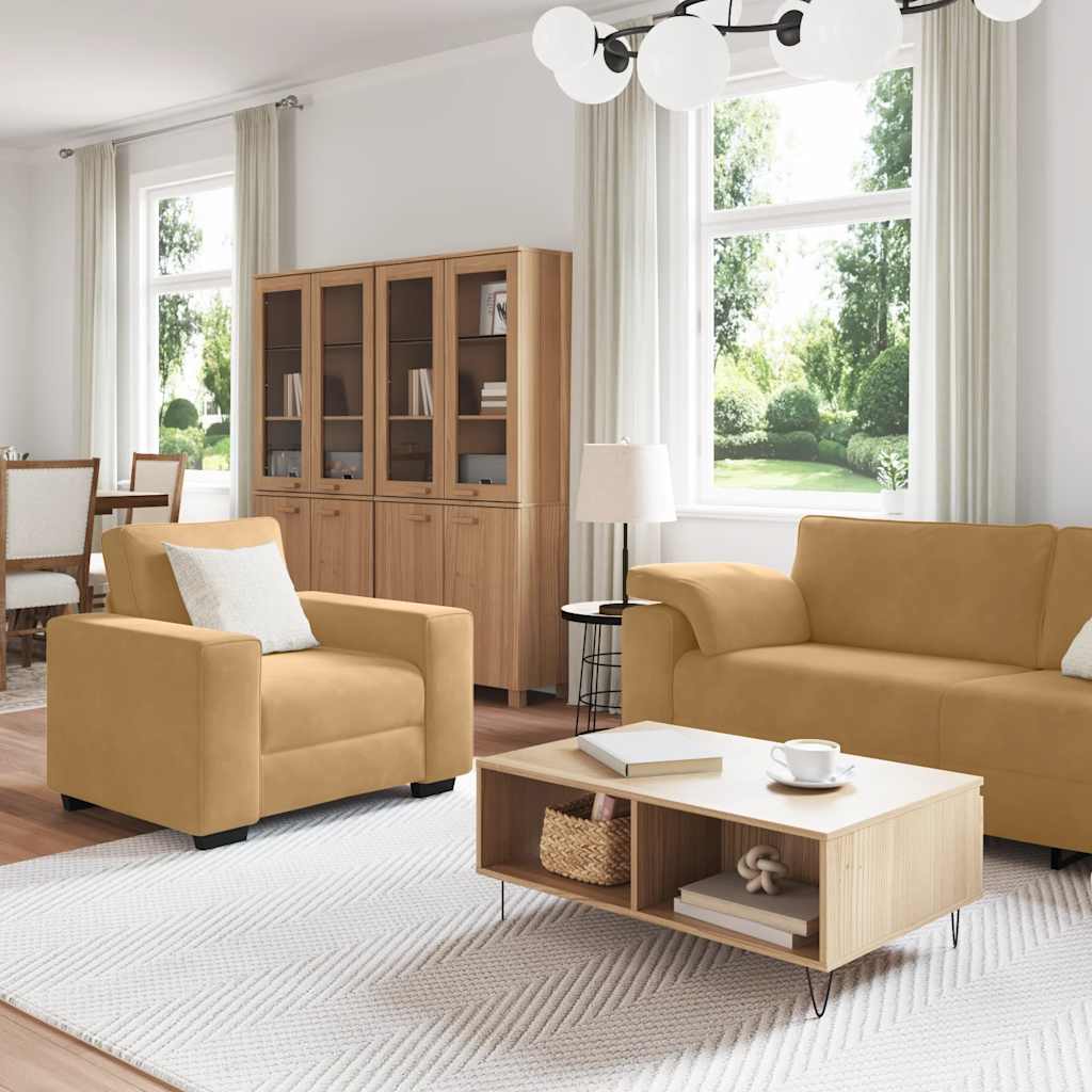 vidaXL Set di Divani 3 pz con Cuscini Marrone in Velluto