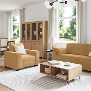 vidaXL Set di Divani 3 pz con Cuscini Marrone in Velluto