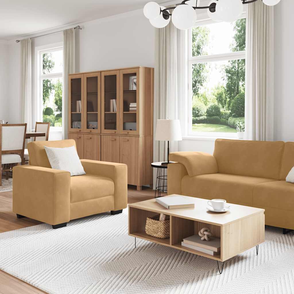 Set di Divani 3 pz con Cuscini Marrone in Velluto 3324674