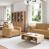 Set di Divani 3 pz con Cuscini Marrone in Velluto 3324674