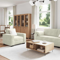 Set di Divani 3 pz con Cuscini Crema in Velluto 3324675