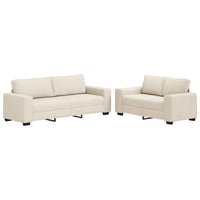 Divano 2 pcs Beige Tessuto misto lino 3324688