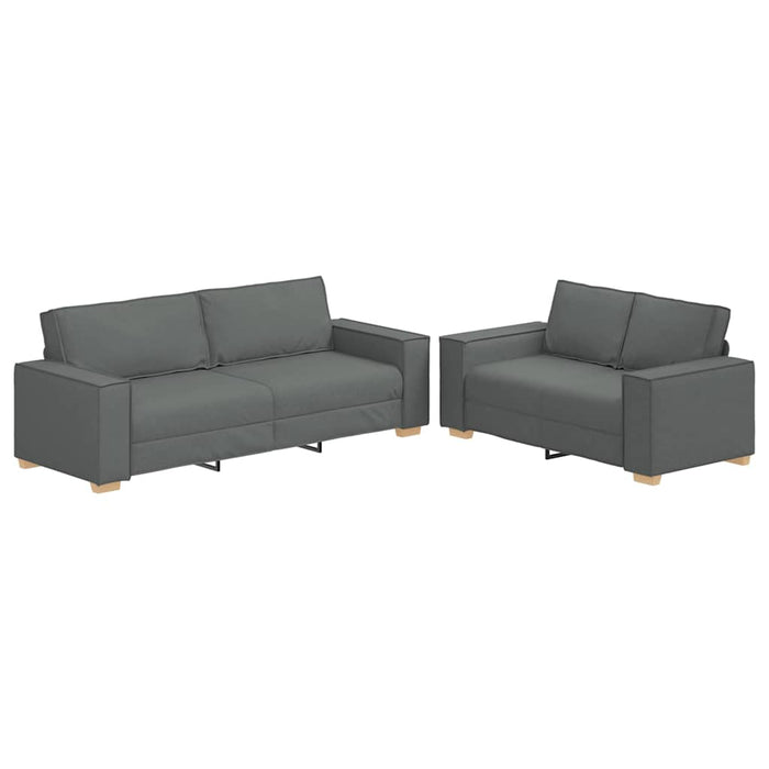 Set di Divani 2 pz con Cuscini Grigio Scuro in Tessuto 3324692