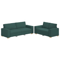 Set di Divani 2 pz con Cuscini Verde scuro in Tessuto 3324696