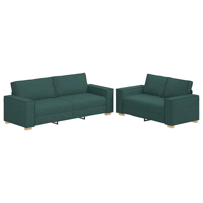 Set di Divani 2 pz con Cuscini Verde scuro in Tessuto 3324696