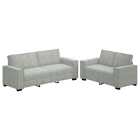 Set di Divani 2 pz con Cuscini Grigio Chiaro in Velluto 3324700