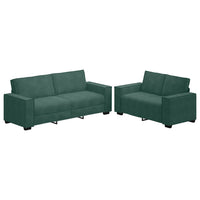 Set di Divani 2 pz con Cuscini Verde scuro in Velluto 3324702