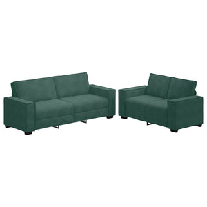 Set di Divani 2 pz con Cuscini Verde scuro in Velluto 3324702